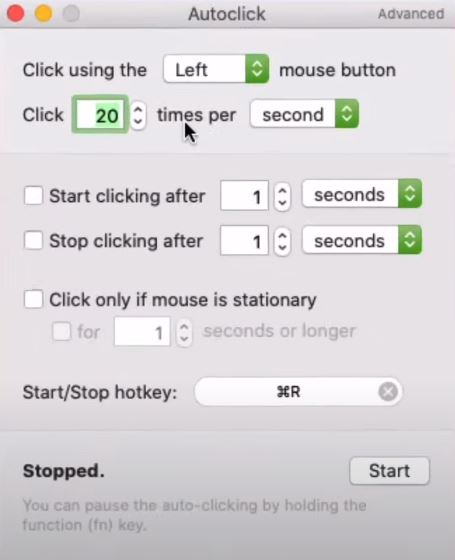 how to apply auto clicker on mac book